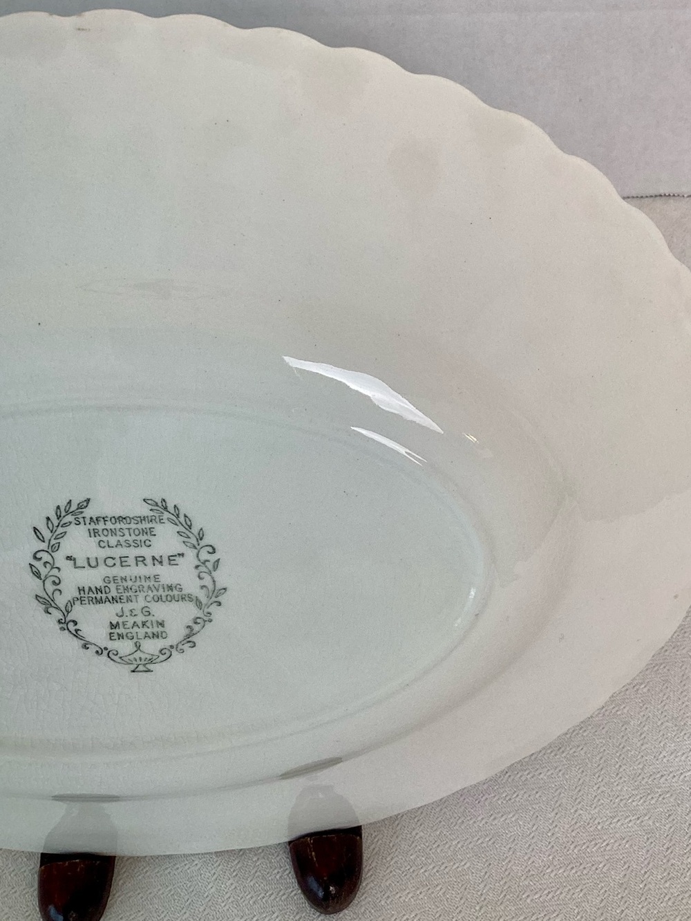 Vintage J. & G. Meakin Staffordshire Ironstone Platter Lucerne Green 1950s-1960s - Picture 6 of 7